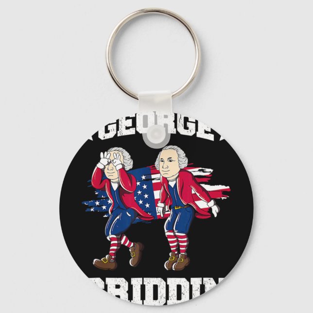 4th Of July George Washington Griddy George Griddi Keychain (Front)