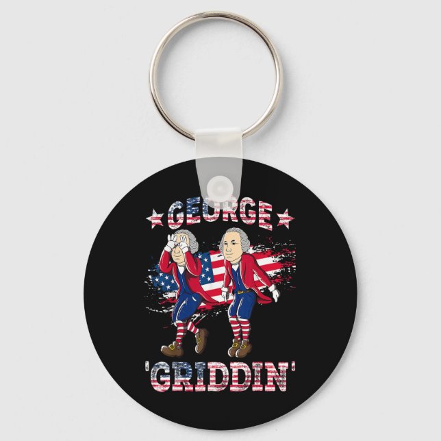 4th Of July George Washington Griddy George Griddi Keychain (Front)