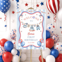 4th of July Girl Birthday Party Welcome