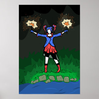 4th of July Girl on Poster