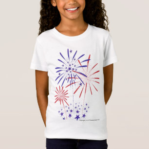 4th of July Girls Baby Doll Fitted Shirt
