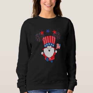4th Of July Gnome Hat Usa Flag American Fireworks Sweatshirt