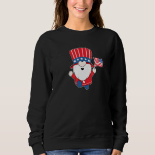 4th Of July Gnome July American Flag Usa America O Sweatshirt