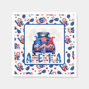 4th Of July Gnomes Napkins