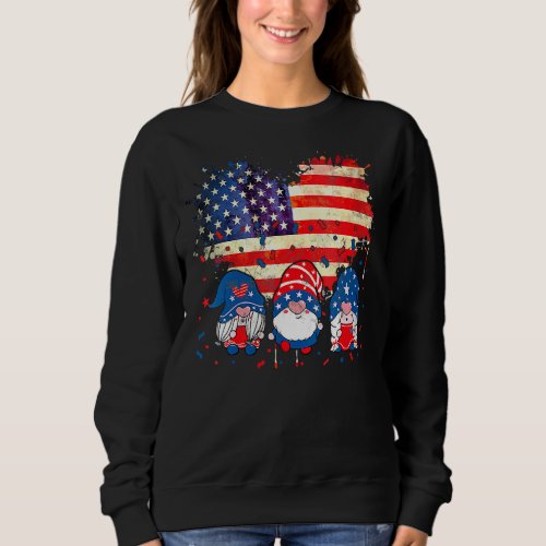 4th Of July Gnomes Patriotic American Flag Cute Gn Sweatshirt