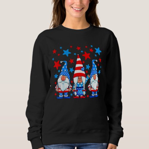 4th Of July Gnomes Patriotic American Flag Cute Gn Sweatshirt