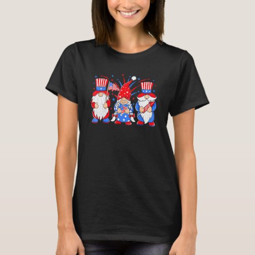 4th Of July Gnomes Patriotic American Flag Cute Th T_Shirt
