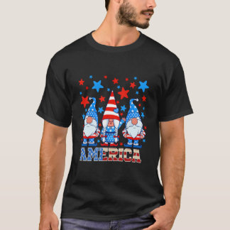 4Th Of July Gnomes Patriotic American Flag Gnome M T-Shirt
