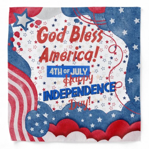 4th of July God Bless America Bandana