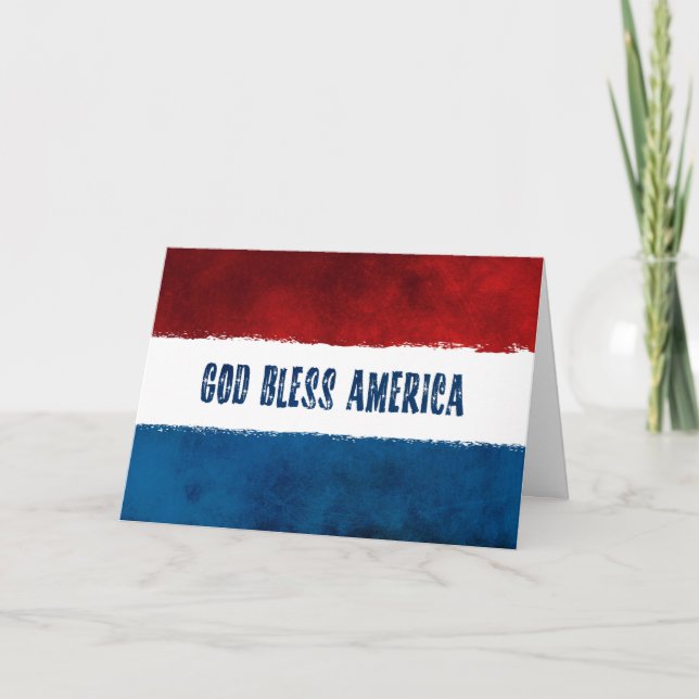 4th of July GOD BLESS AMERICA Card (Front)
