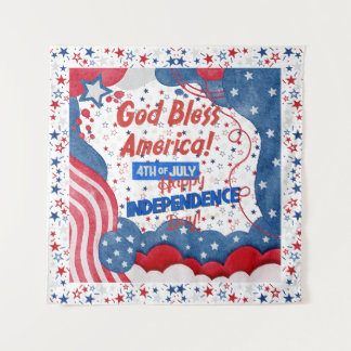 4th of July, God Bless America Tapestry