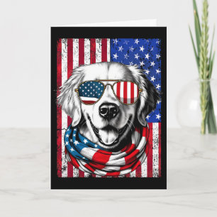 4th Of July Golden Retriever Dog American Flag Usa Card
