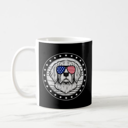 4th Of July Golden Retriever Dog  USA Flag Indepen Coffee Mug