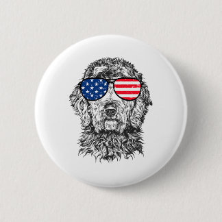 4th Of July Goldendoodle Doodle Dog Patriotic Usa Button