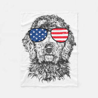 4th Of July Goldendoodle Doodle Dog Patriotic Usa Fleece Blanket