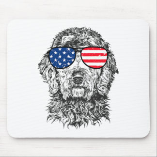 4th Of July Goldendoodle Doodle Dog Patriotic Usa Mouse Pad