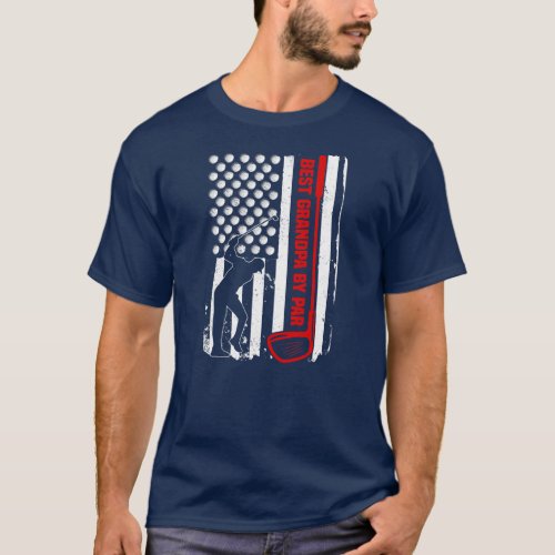4th Of July Golf Grandpa USA Flag Golfer T_Shirt