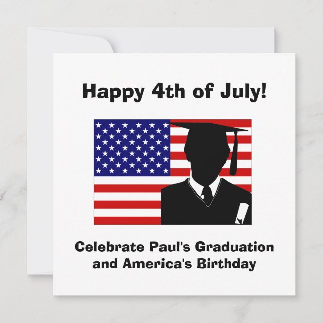 4th Of July Graduation Party Invitation Boy (Front)