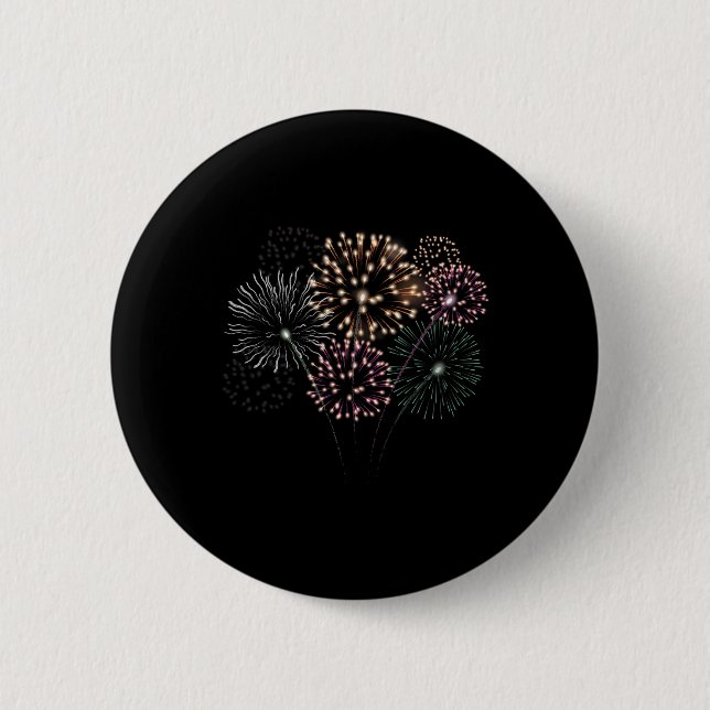 4th Of July Grand Finale Firework Show Red White B Button (Front)