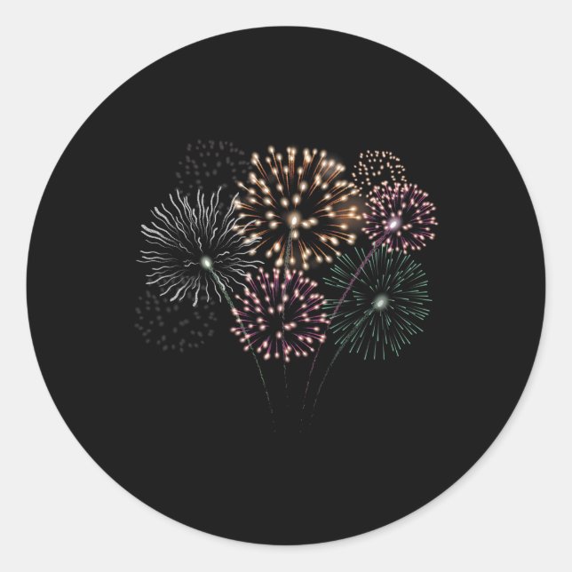 4th Of July Grand Finale Firework Show  Red White  Classic Round Sticker (Front)