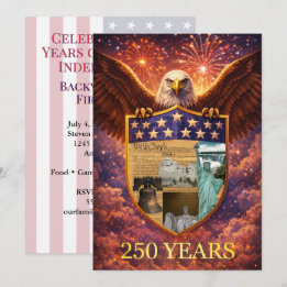 4th of July Great American Eagle Shield 250th Invitation