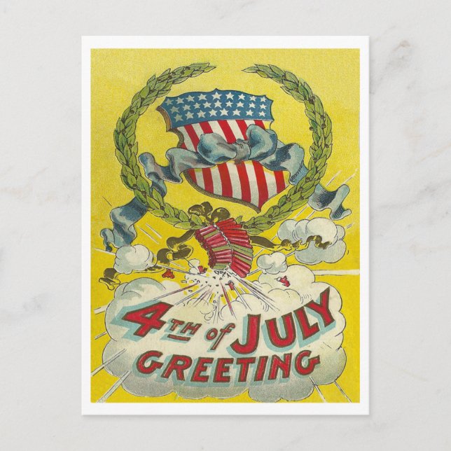 4th of July Greeting Postcard (Front)