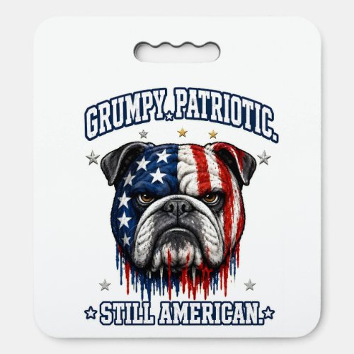 4th Of July Grumpy Patriotic Bulldog Cushion