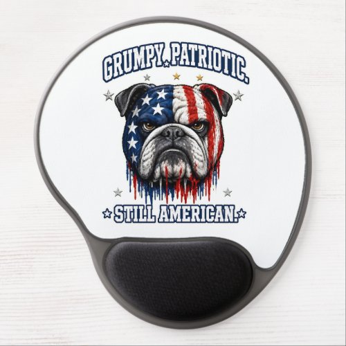 4th Of July Grumpy Patriotic Bulldog Mouse Pad