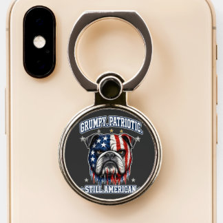 4th Of July Grumpy Patriotic Bulldog Phone Grips