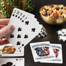 4th Of July Grumpy Patriotic Bulldog Playing Cards
