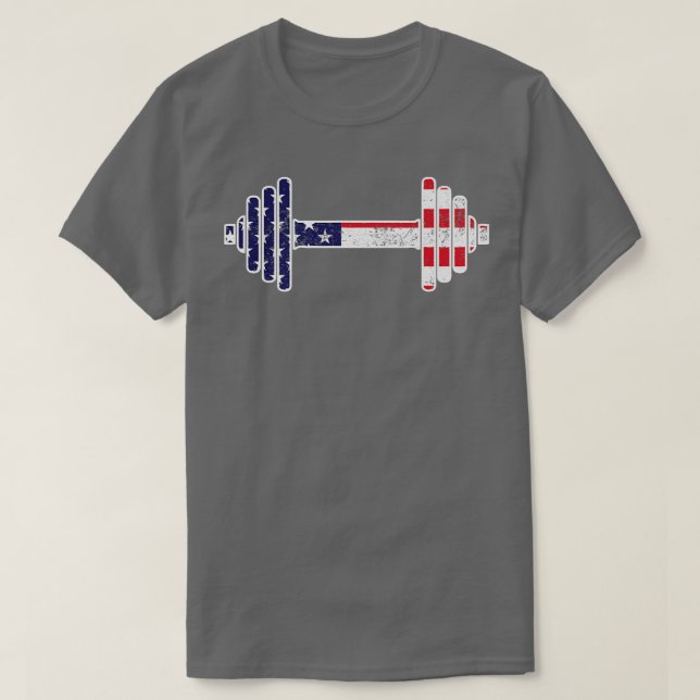 4th Of July GYM Graphic Patriotic USA American Fla T-Shirt (Design Front)