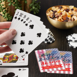 4th of July Happy Birthday America USA 250th Poker Cards