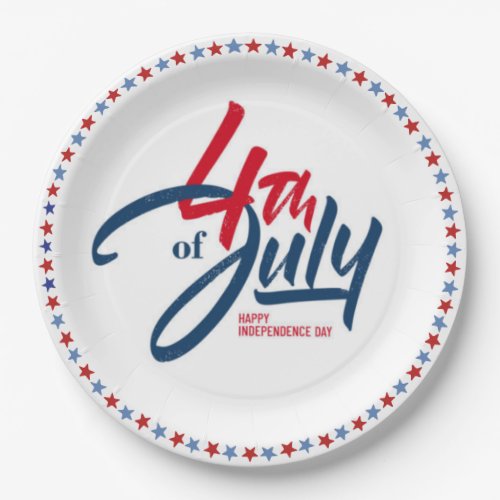 4th Of July Happy Independence Day Paper Plates