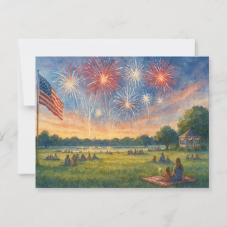 4th of July Happy independence Day Postcard