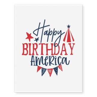 4th of July - Happy Independence Day Temporary Tattoos
