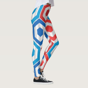 4th of July Hexagons Leggings