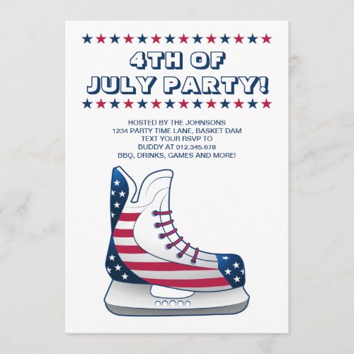 4th of July Hockey Skate Invitation