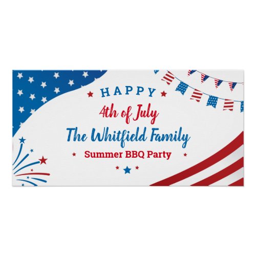 4th of July Holiday Family Summer BBQ Party Poster