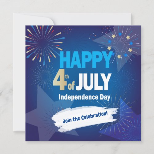 4th of July Holiday Independence Day Personalize Invitation