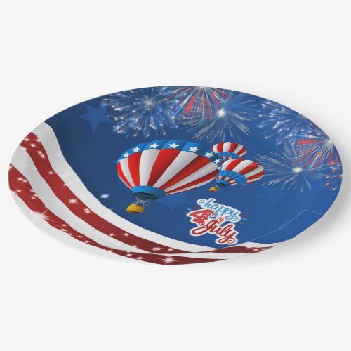 4th of July Hot Air Balloons Paper Plates