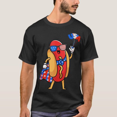 4th of July Hot Dog Hotdog 4th of July desing Boys T_Shirt