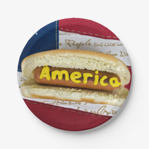 4th of July Hot Dog Party Paper Plates