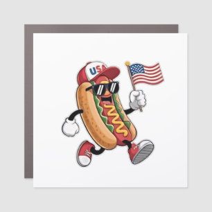 4th of July Hotdog American Independence 1776 Car Magnet