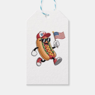 4th of July Hotdog American Independence 1776 Gift Tags
