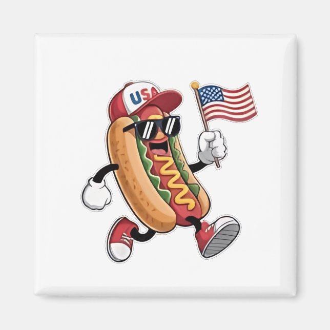4th of July Hotdog American Independence 1776  Magnet (Front)