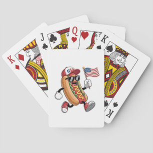 4th of July Hotdog American Independence 1776 Poker Cards
