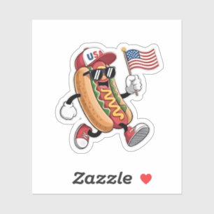 4th of July Hotdog American Independence 1776 Sticker