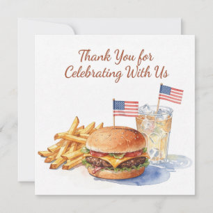 4th of July Hotdog BBQ Thank You Card