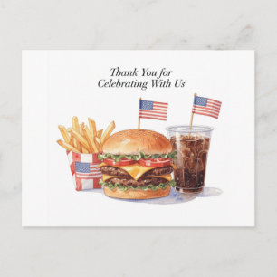 4th of July Hotdog BBQ Thank You Card