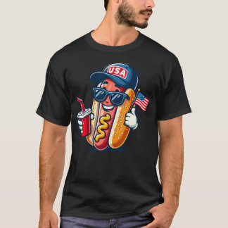 4Th Of July Hotdog Funny Fourth Of July Patriotic T-Shirt
